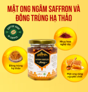 Mật ong saffron ngâm đông trùng hạ thảo 81 Coffee hũ 180ml