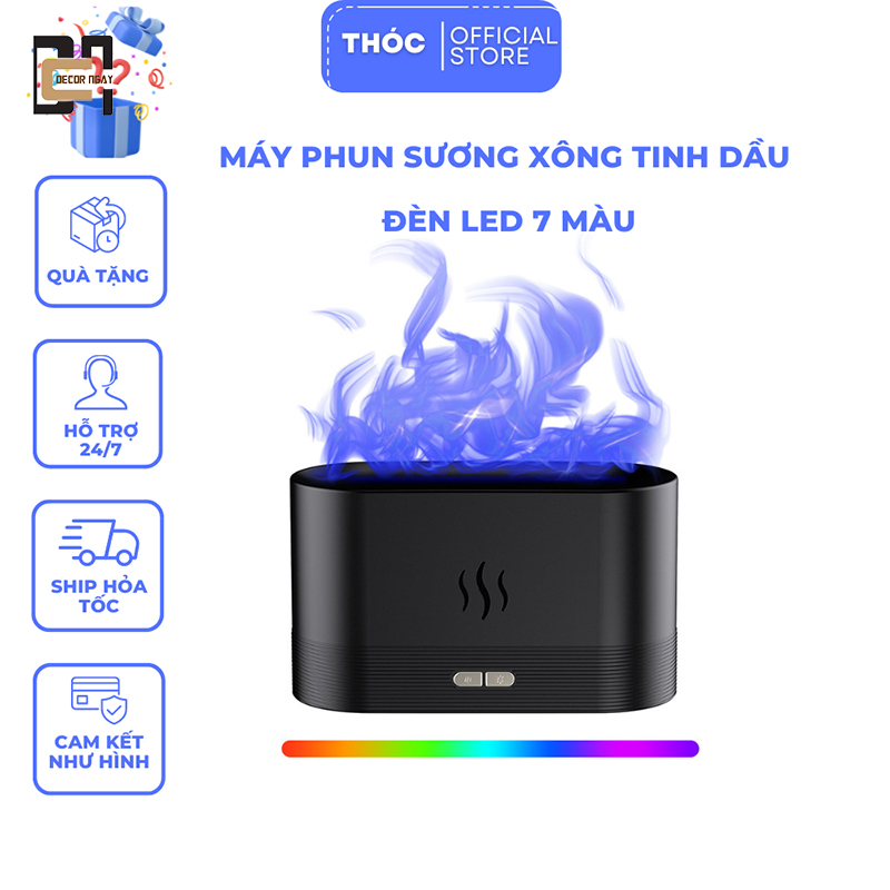 Máy Phun Sương, Máy Xông Tinh Dầu, Máy Khuếch Tán Tinh Dầu Ngọn Lửa 3D Tự Ngắt Khi Hết Nước - Tiệm Qùa Tặng