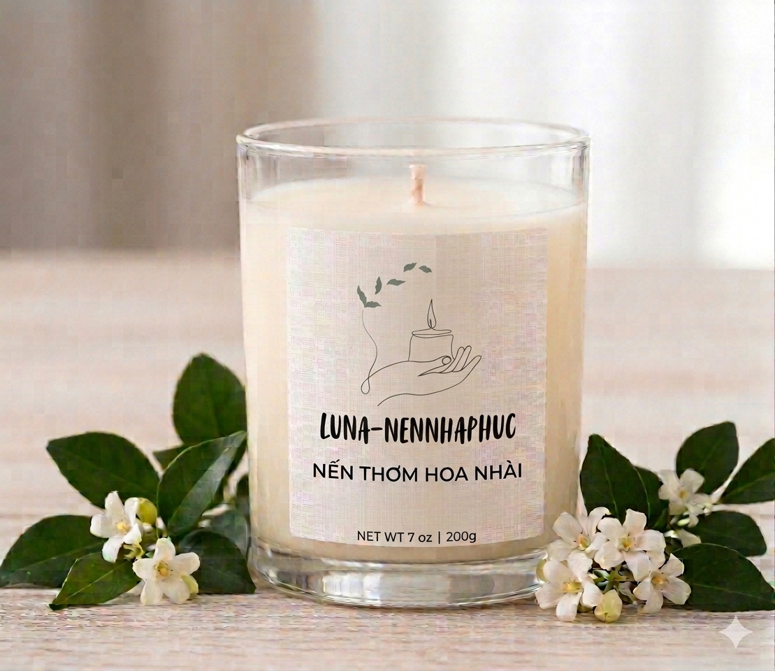 Nến Thơm Hương Hoa Nhài Giúp Thư Giãn Tinh Thần NENNHAPHUC- A07