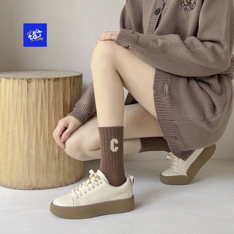 Tất Vớ Unisex Cổ Cao Chữ C