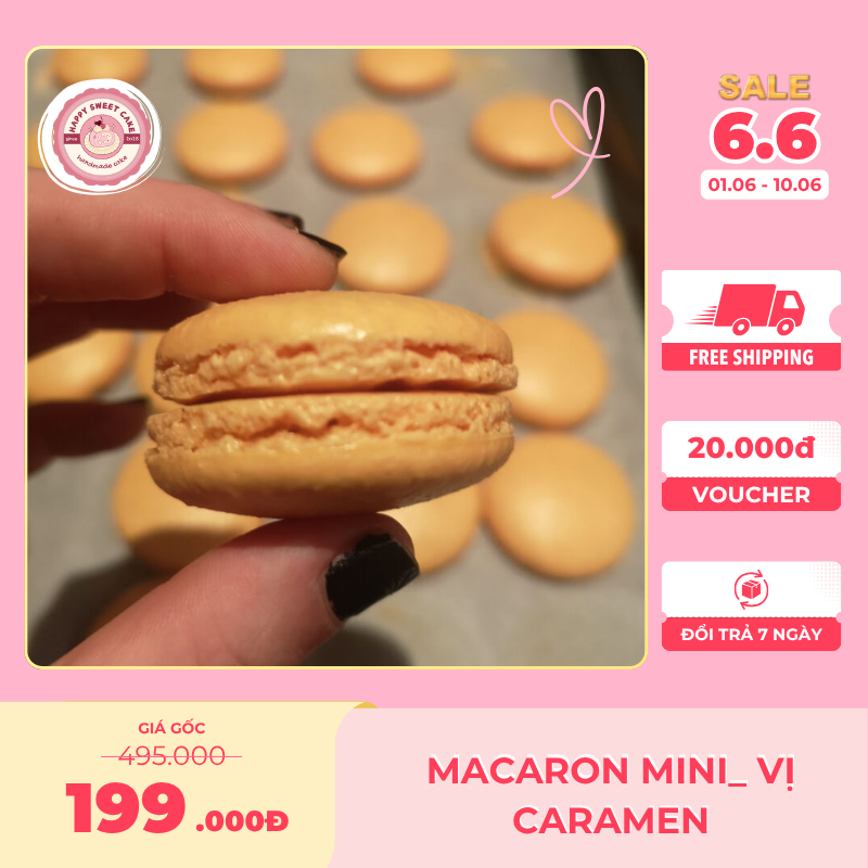 Maccaron size mini_Vị caramen_Happy Sweet Cake