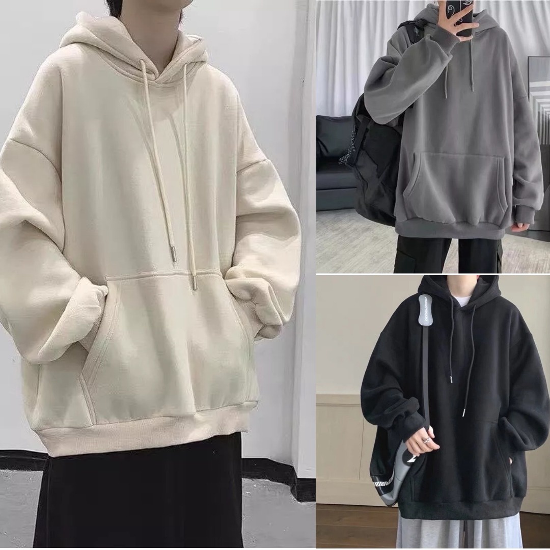 ÁO HOODIE TRƠN NAM NỮ UNISEX 4 MÀU DÂY BÉ