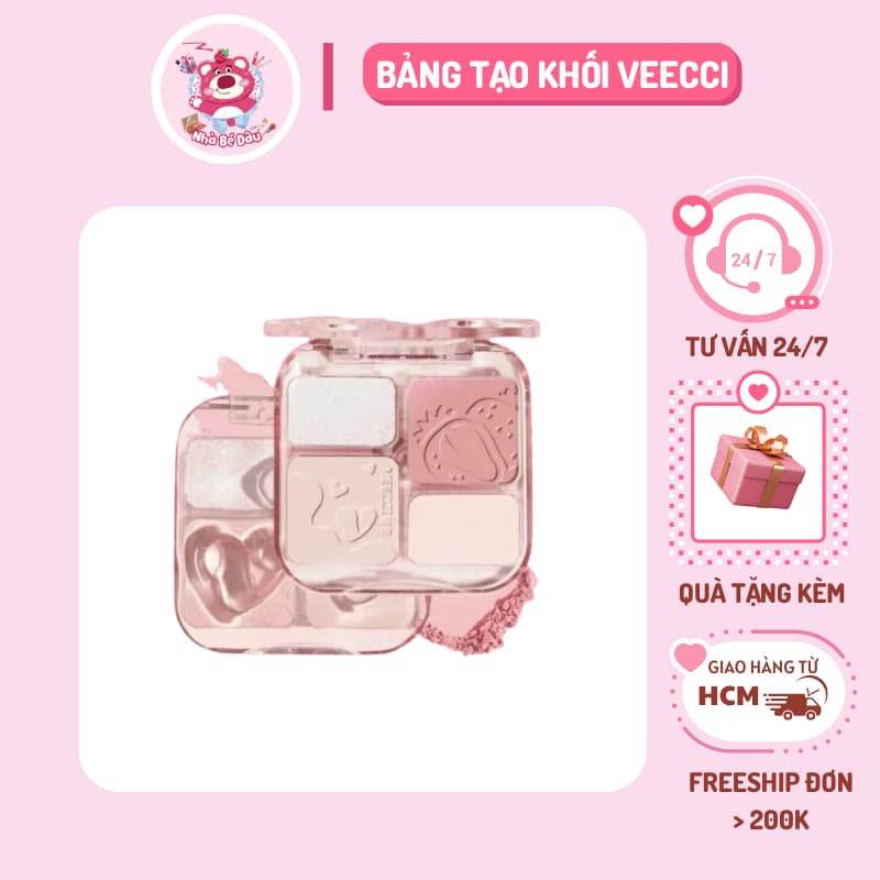 VEECCI Tạo Khối Highlight Phấn Má Hồng bắt sáng