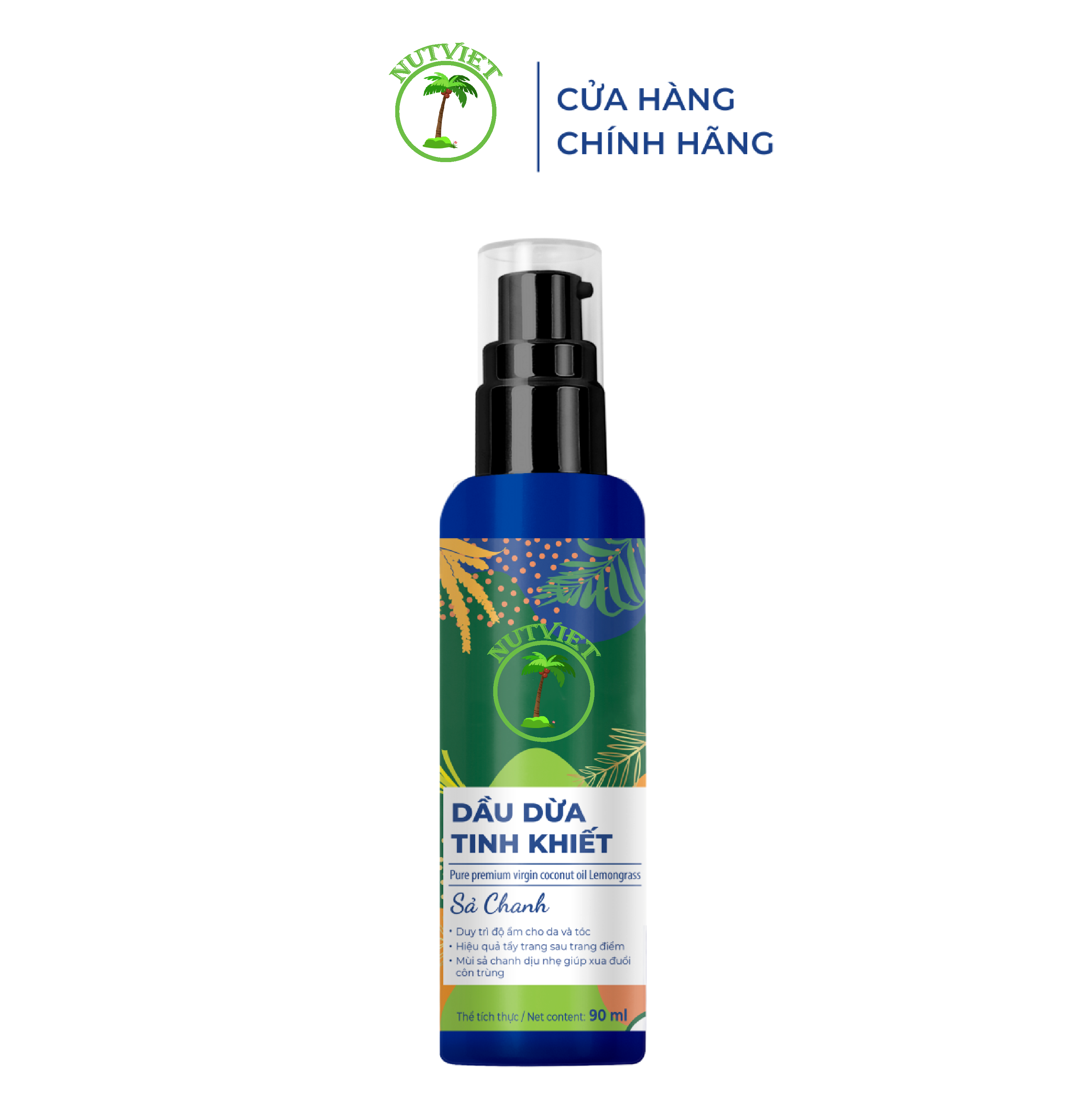 Dầu dừa nguyên chất sả chanh NutViet 90ml (Chai xịt )