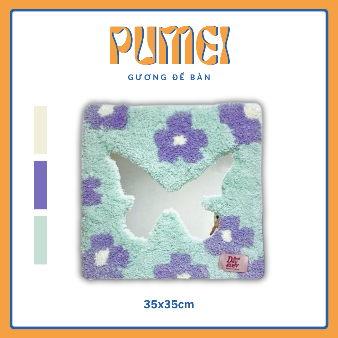 Gương decor để bàn con bướm hoa