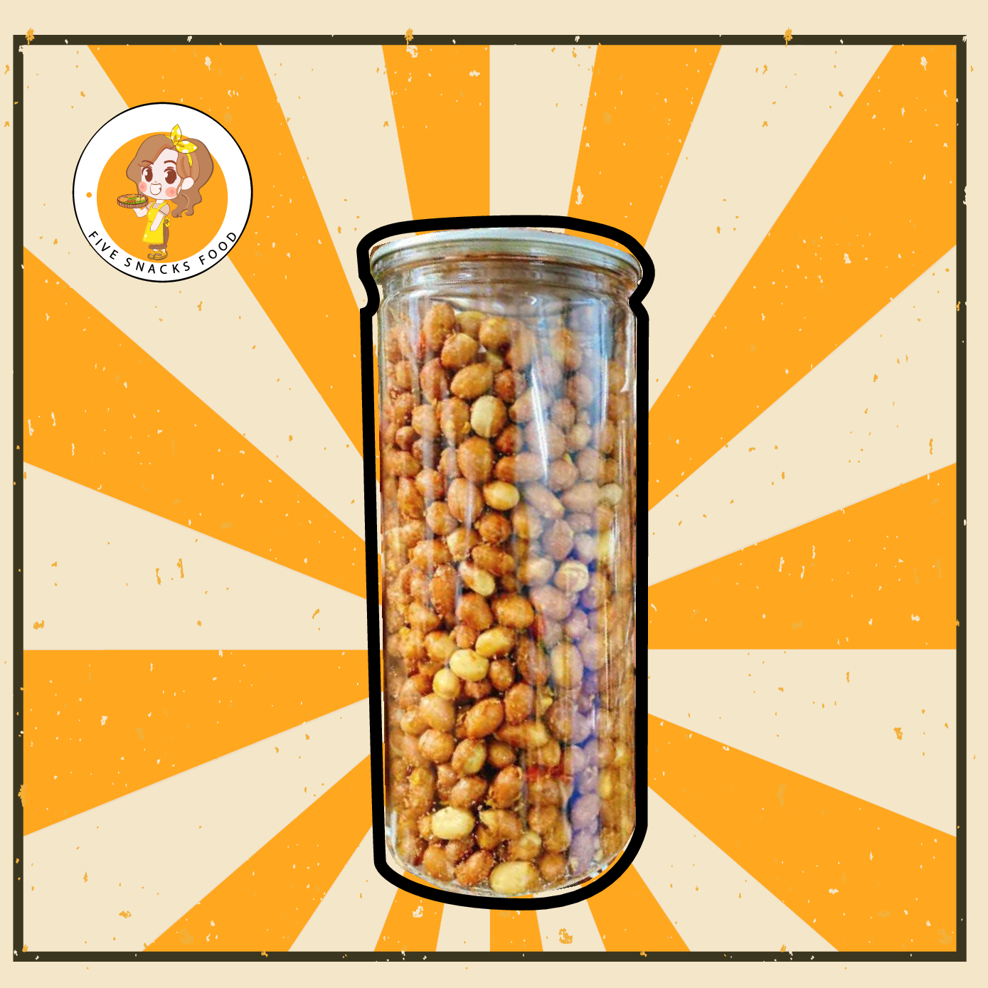 Đậu phộng cháy tỏi Five Snacks Food giòn rộp rộp, siêu ngon hủ pet 500g