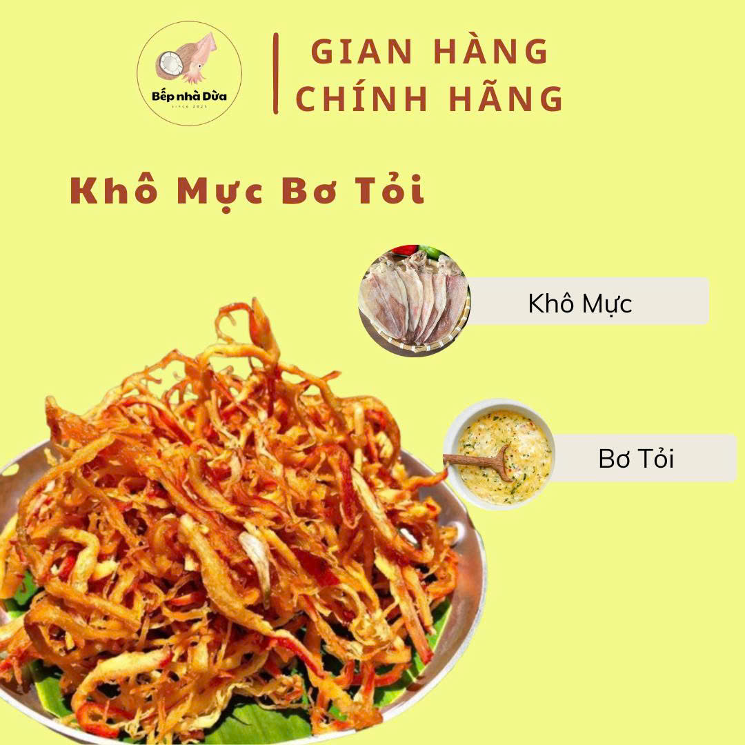 Khô Mực Bơ Tỏi – Béo Thơm Nức Mũi, Ghiền Ngay Miếng Đầu Tiên
