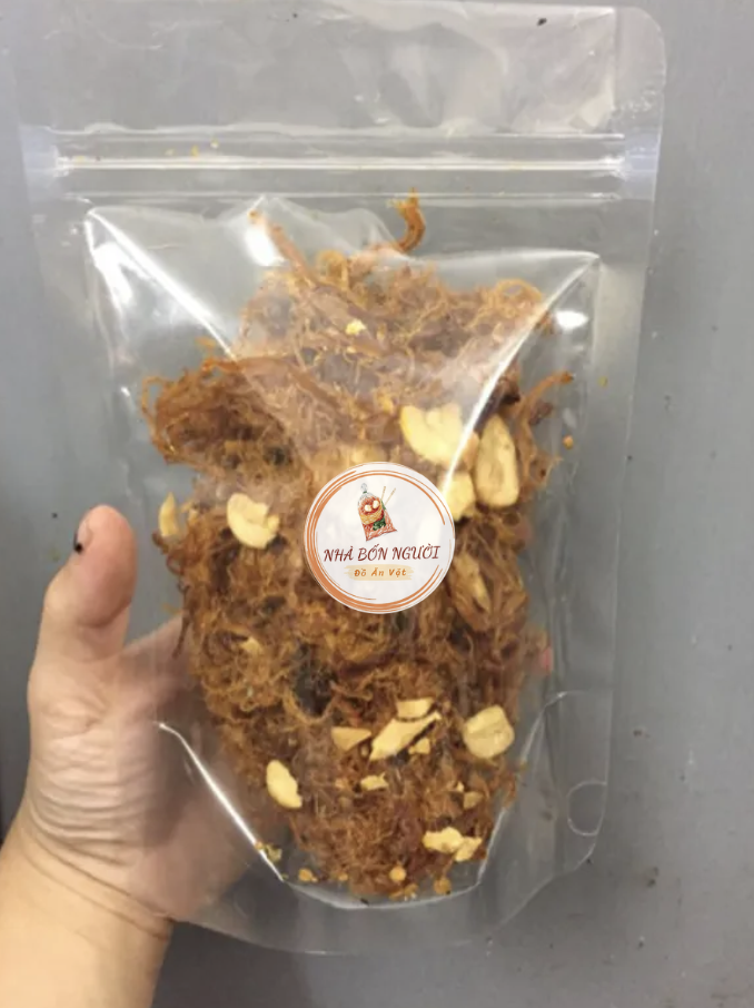 Khô heo cháy tỏi Nhà Bốn Người 250g ngon hết sảy