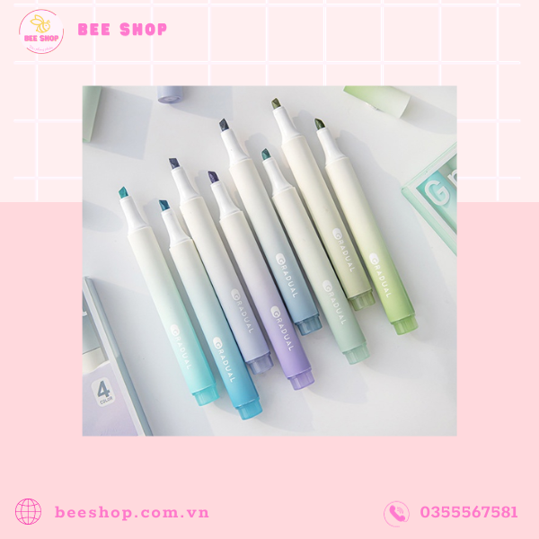 Bộ Bút Đánh Dấu Mini Màu Sắc Macaron Xinh Xắn Tiện Dụng Cho Học Sinh