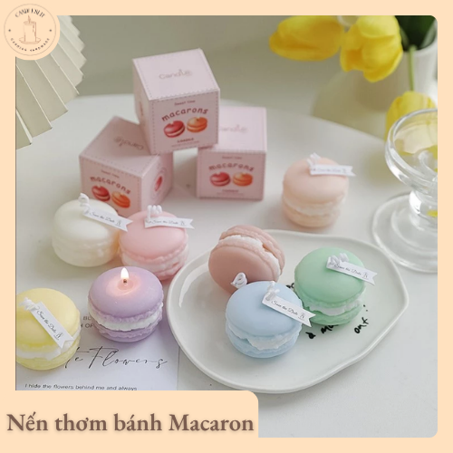 Nến Thơm Bánh Macaron CANDLESLIT - Nến Nhiều Màu Sắc, Quà Tặng Dễ Thương Giá