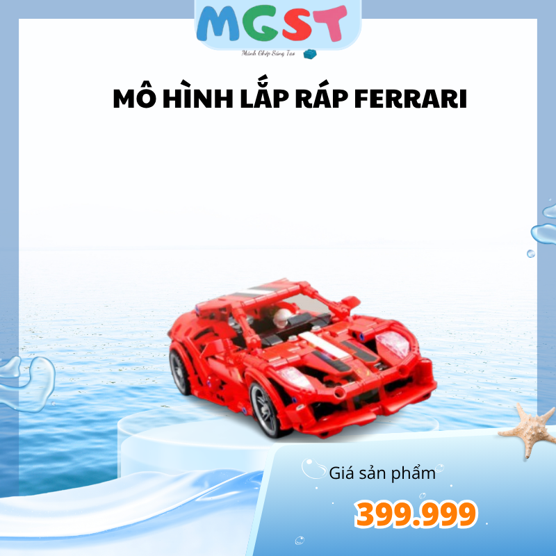 Mô hình lắp ráp xê ô tô đỏ