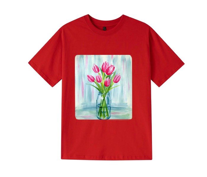 Áo thun T - shirt Tulips Flowers màu đỏ