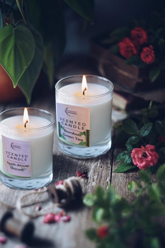 Combo 2 nến thơm Scented Candle Unicorn và Bamboo Green Tea