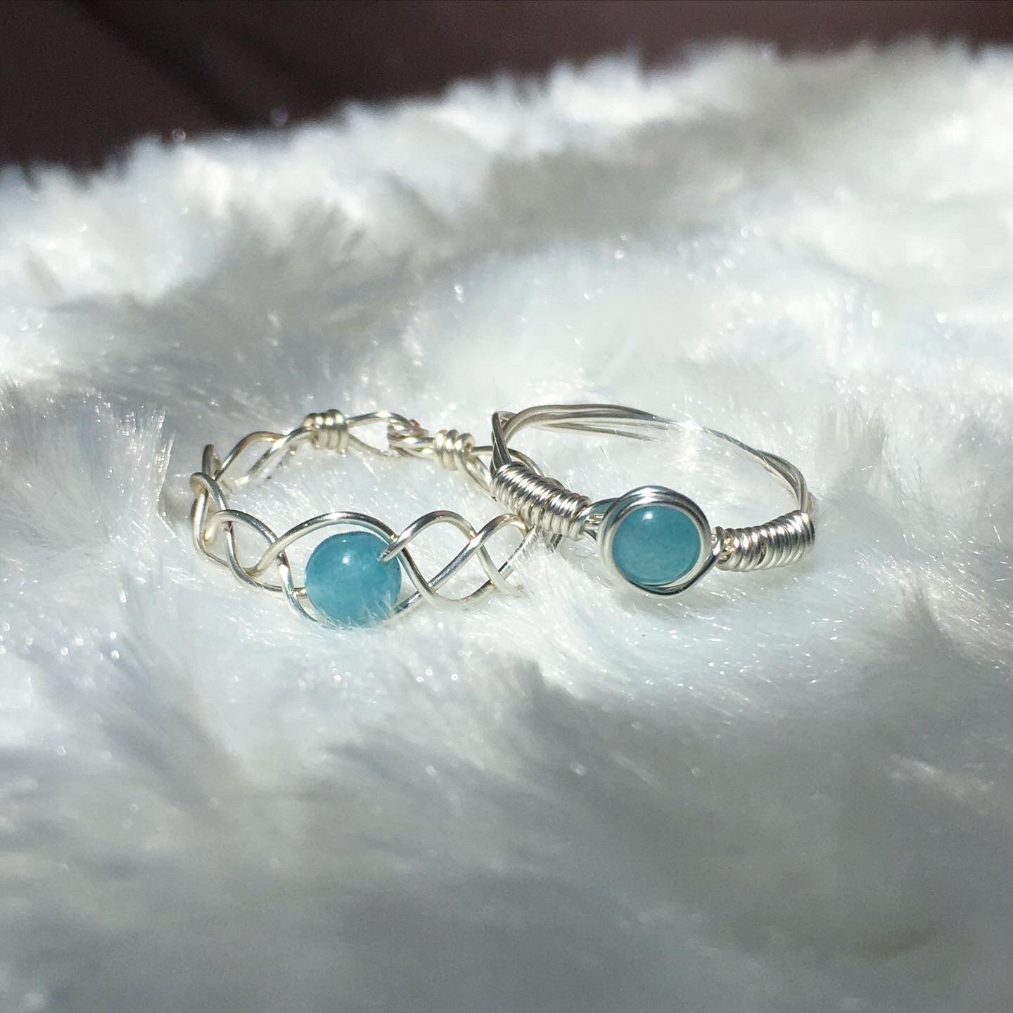 Nhẫn đá Aquamarine - Đá gia công