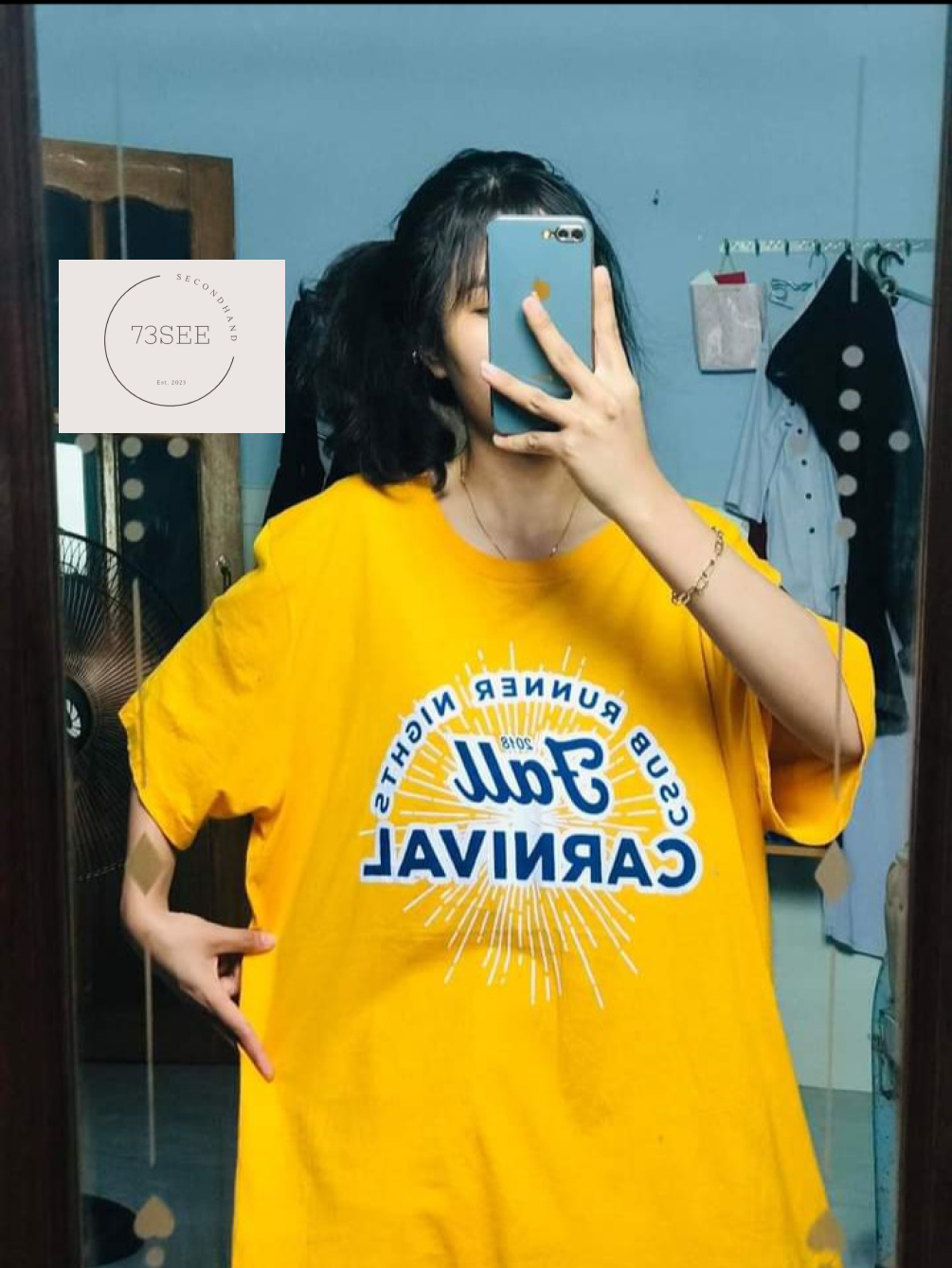 Áo Thun Secondhand Nam Nữ Freesize – Màu Vàng