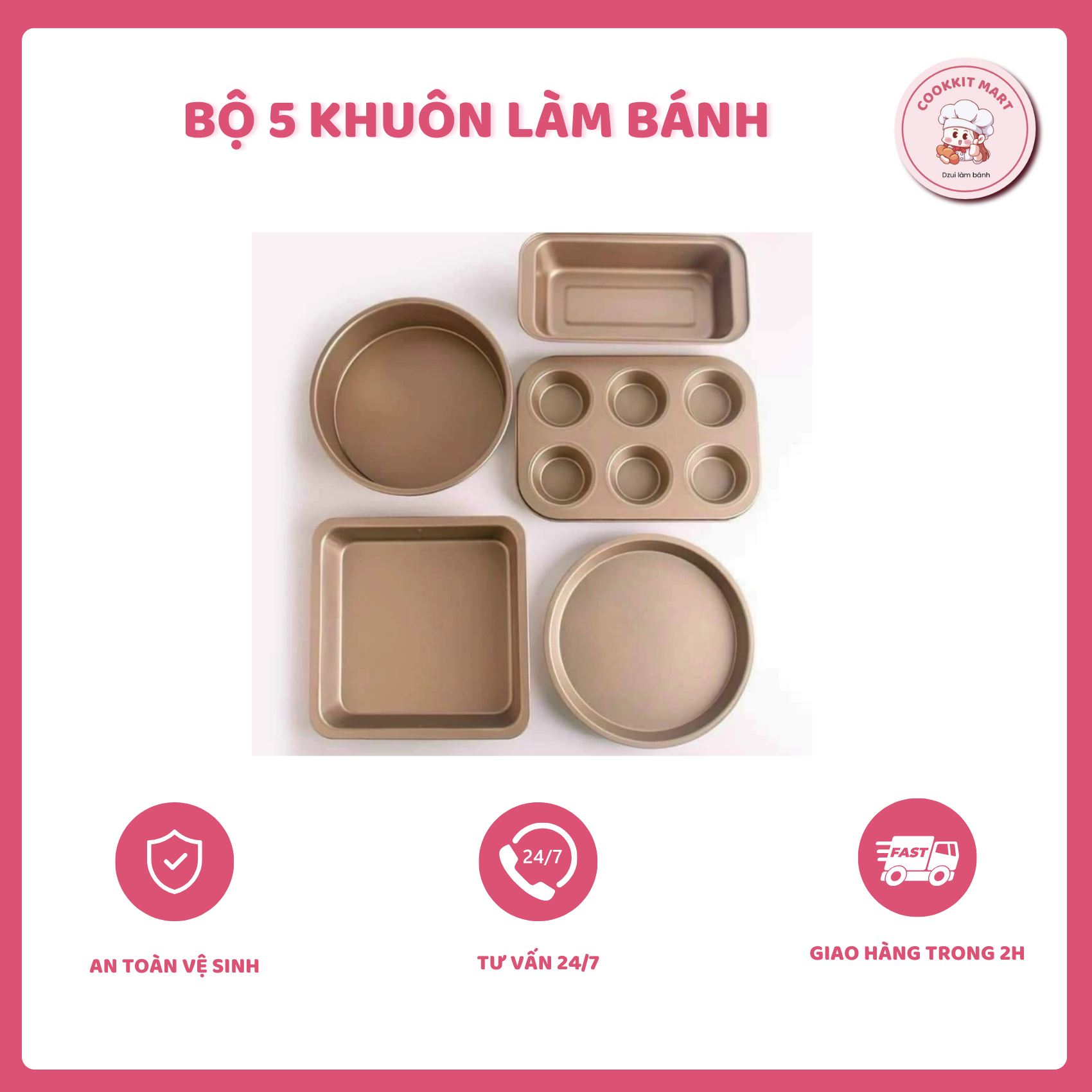 Bộ 5 khuôn làm bánh