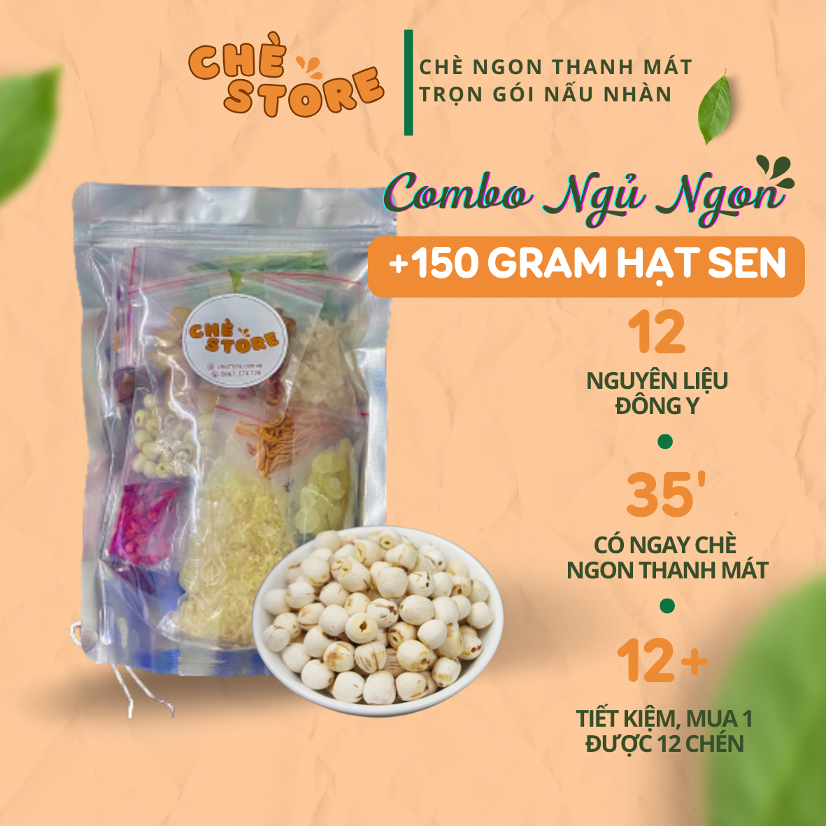 COMBO NGỦ NGON - CỘNG 150GRAM HẠT SEN