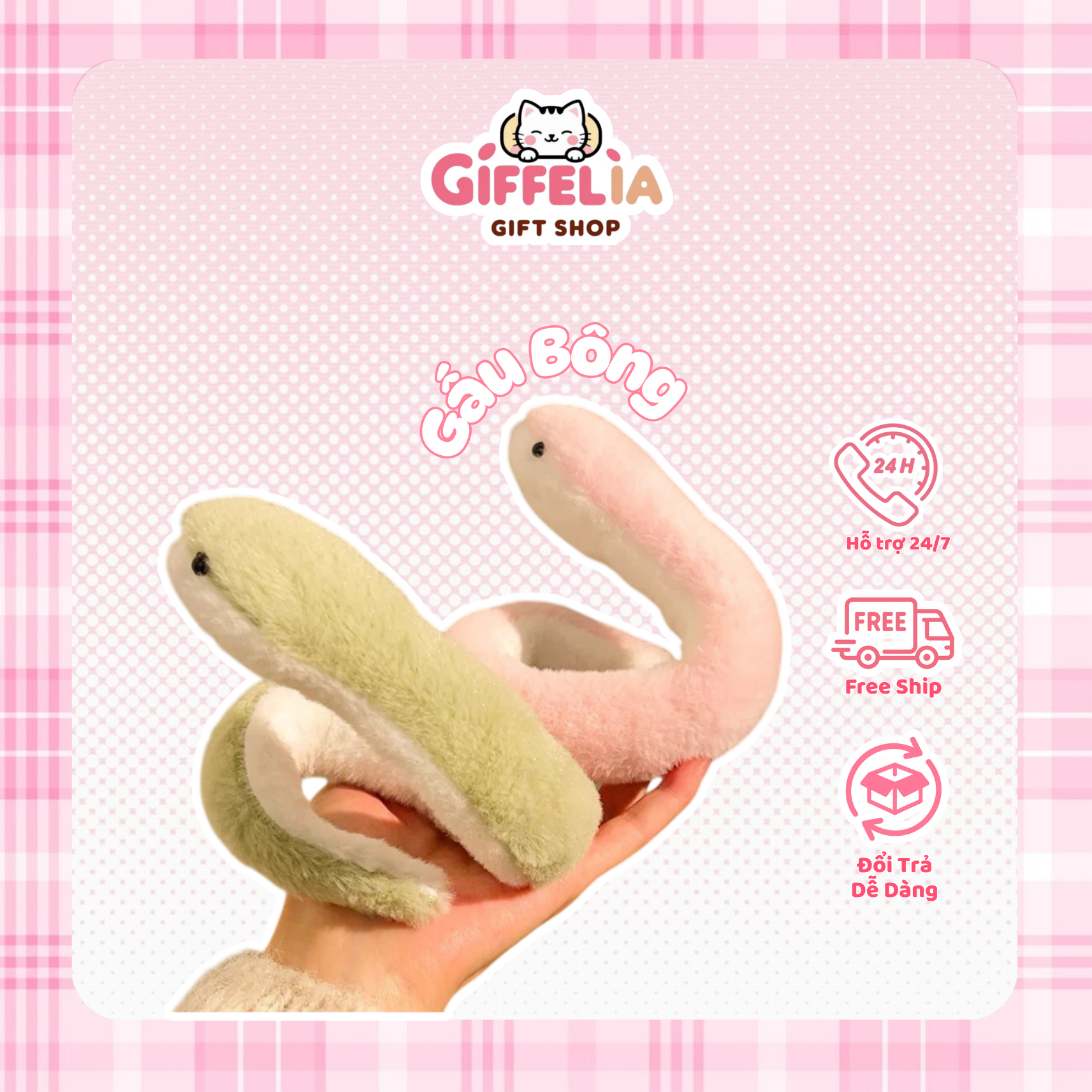 Gấu Bông Rắn Nhỏ Nhồi Bông Đáng Yêu – Giffelia