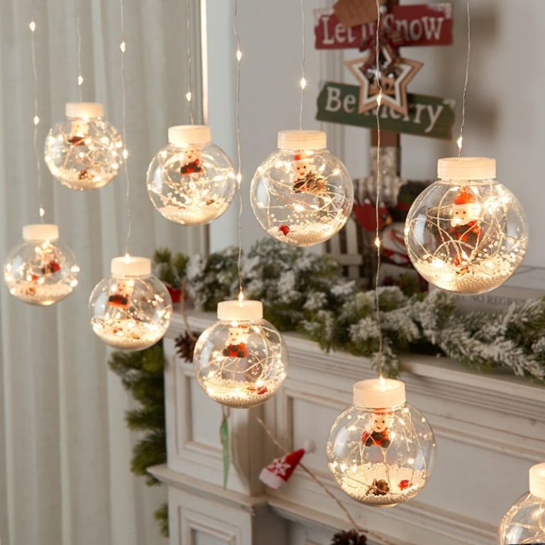 Dây Đèn Led Hình Quả Cầu Tuyết Noel