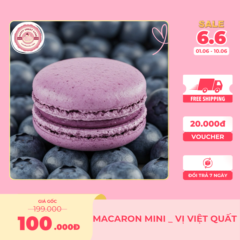 Macaron mini_Vị việt quất_Happy Sweet Cake