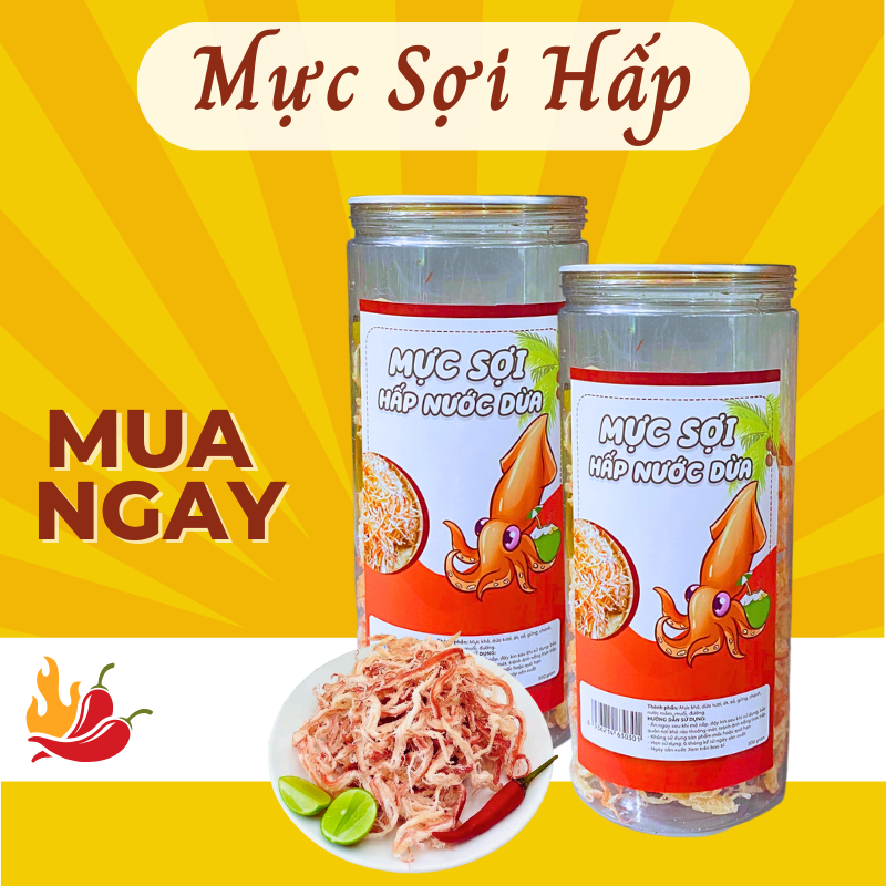 Mực sợi hấp nước dừa