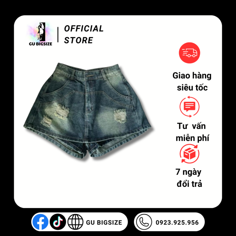Quần váy jean rách GU bigsize QVJ2028