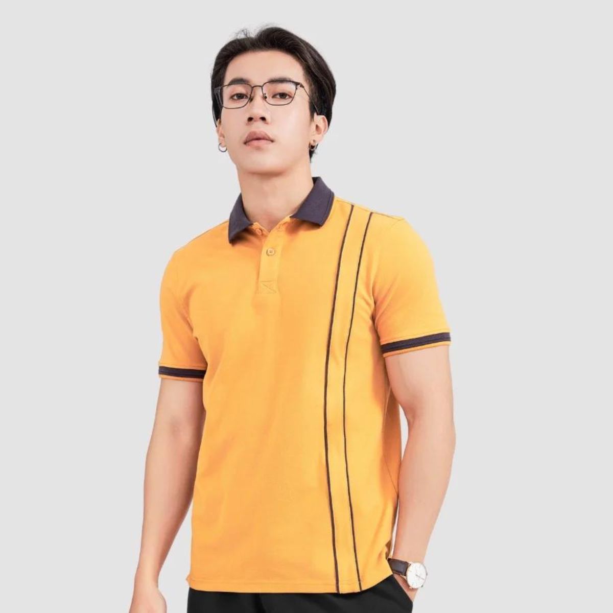 Áo Polo Nam Ugo Màu Vàng vải Uni phom Regular Fit