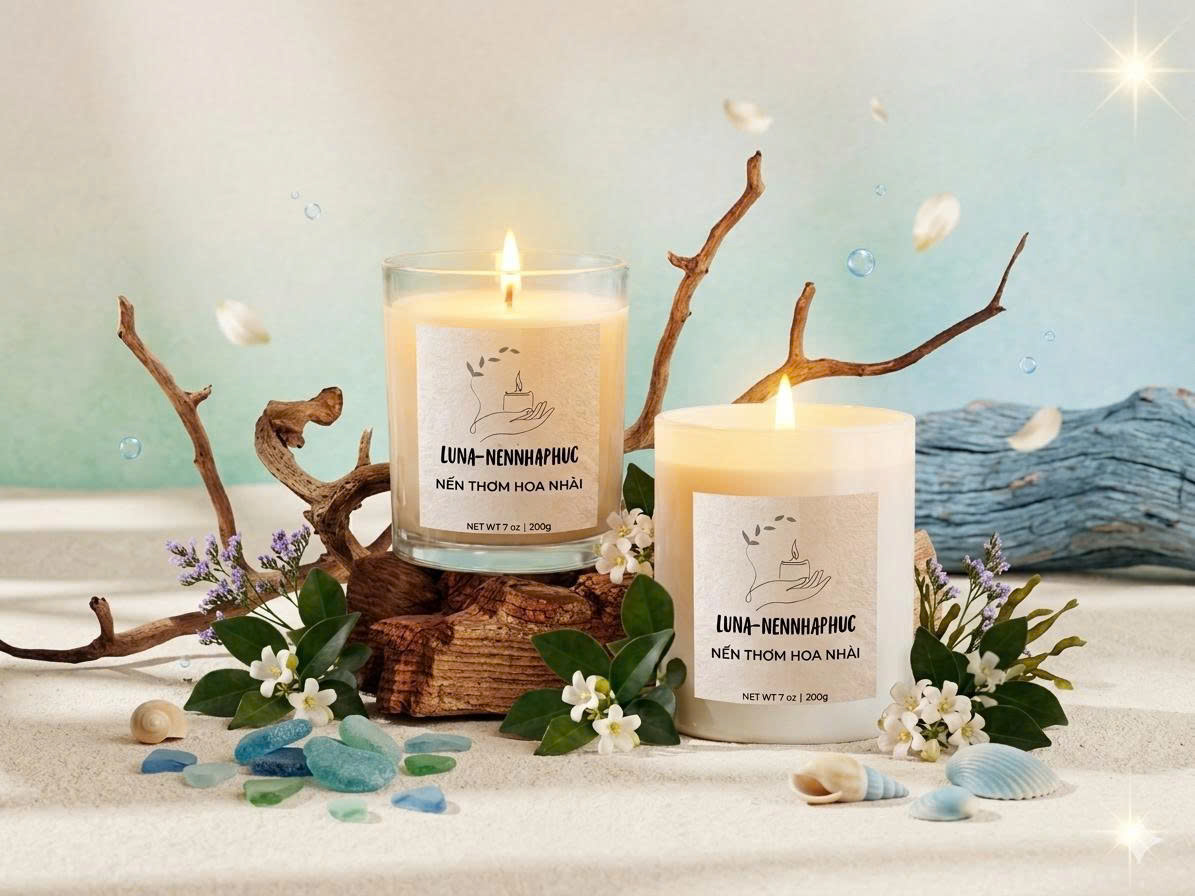 Nến Thơm Hương Hoa Nhài Giúp Thư Giãn Tinh Thần NENNHAPHUC- TT09