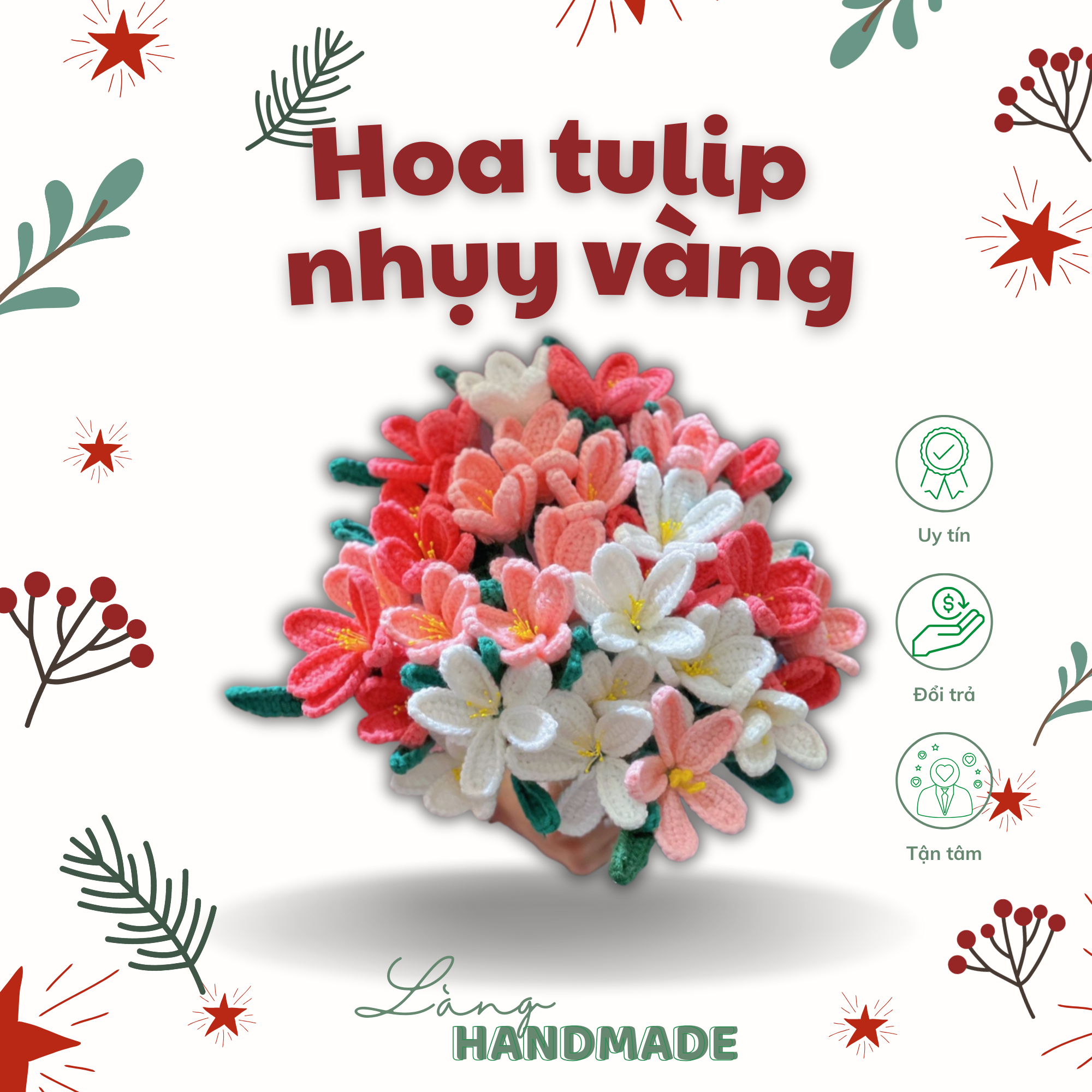 Hoa tulip len nở nhụy vàng – Làng handmade