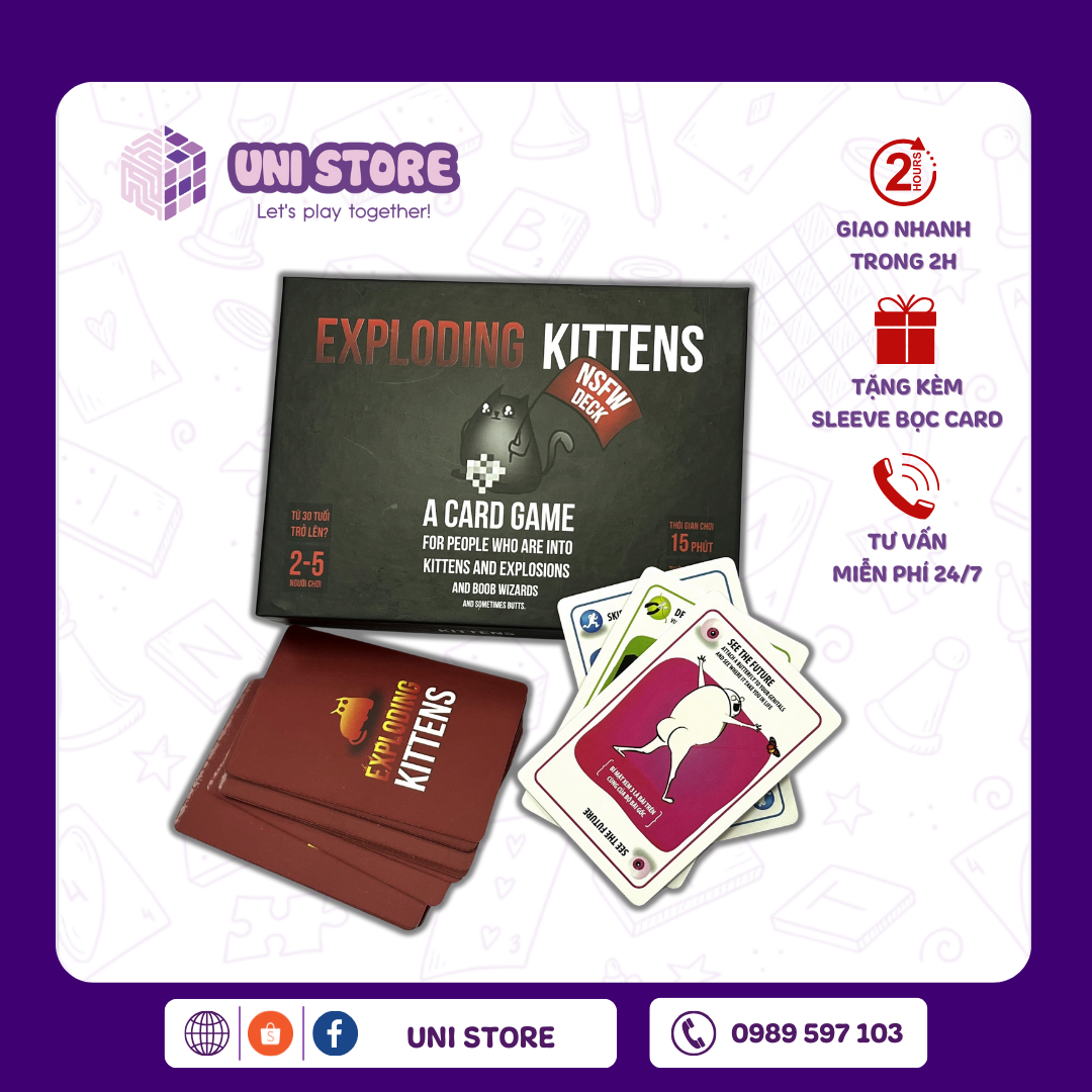 Bài Mèo Nổ Cơ Bản Exploding Kittens (Tặng Bọc Card) | Tình Bạn | 56 Lá