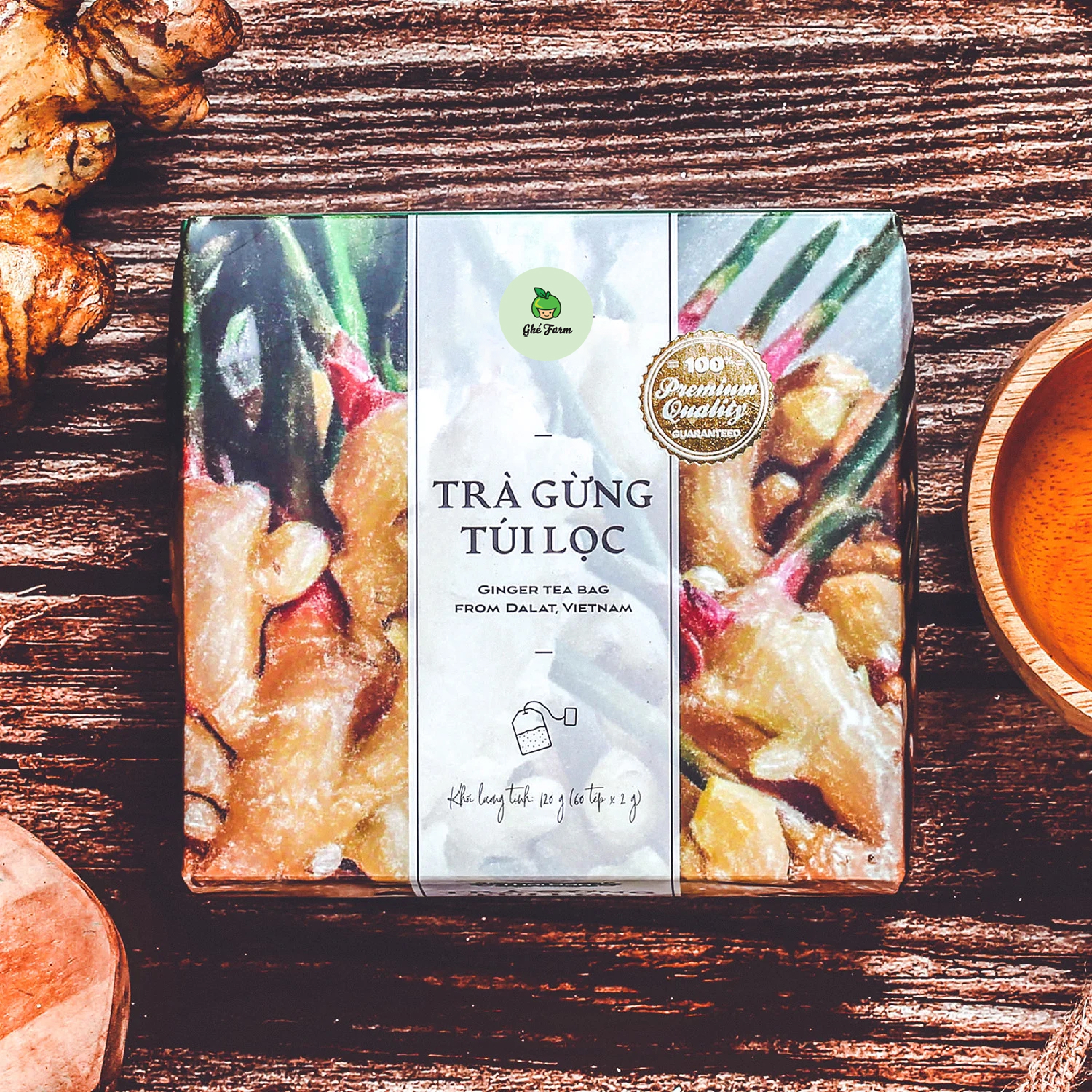 Trà gừng túi lọc Thái Bảo 1 hộp/60 tép