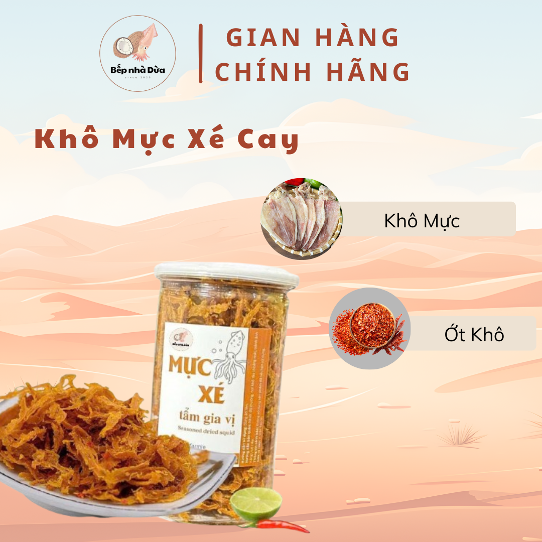 Khô Mực Xé Cay – Món Ngon Gây Nghiện Từ Bếp Nhà Dừa