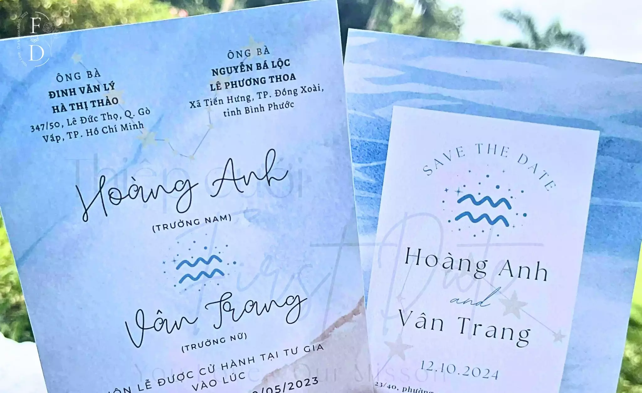 Thiệp cưới cung hoàng đạo | CHD-BB-011 | Mẫu thiệp cưới cung Bảo Bình