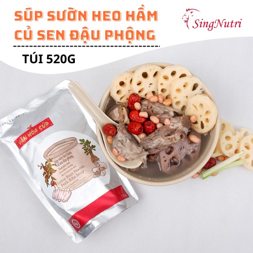SÚP CANH SƯỜN HEO HẦM CỦ SEN SINGAPORE 1 túi 520G