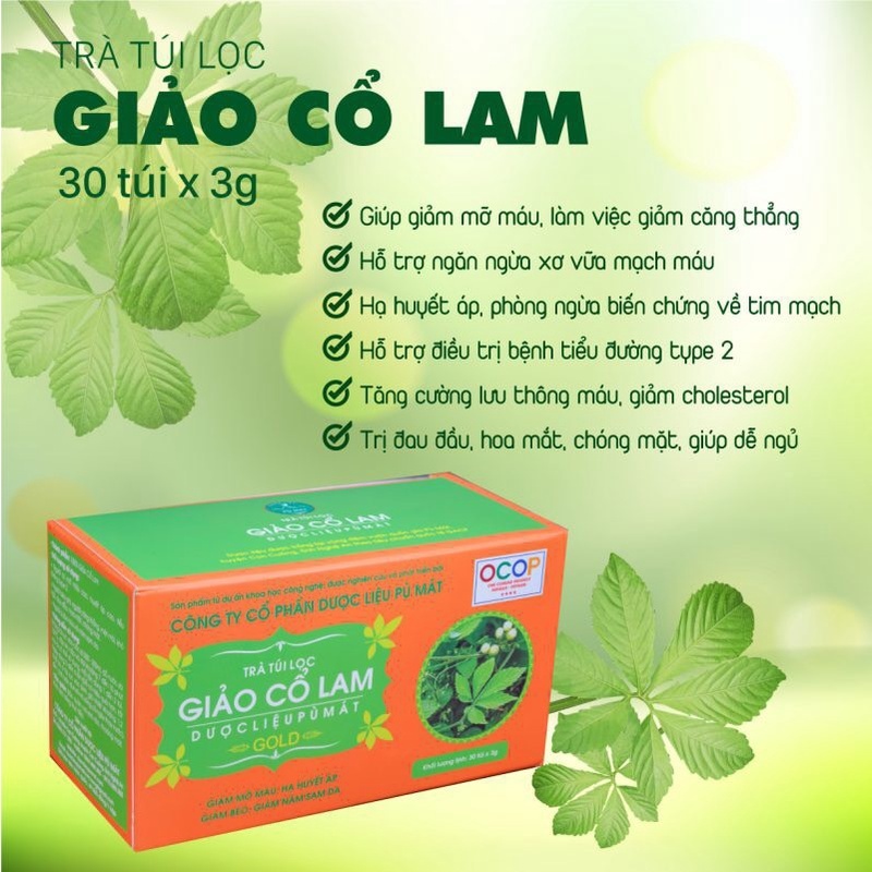 Trà Túi Lọc GIẢO CỔ LAM 90G Pù Mát - Sản Phẩm Đạt OCOP 4 sao