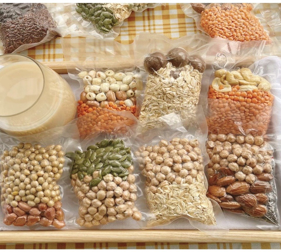 [TẶNG MUỐI HỒNG] Set Hạt dinh dưỡng làm sữa - Mix Sẵn 10 Ngày - Nấu đồ ăn dặm cho bé