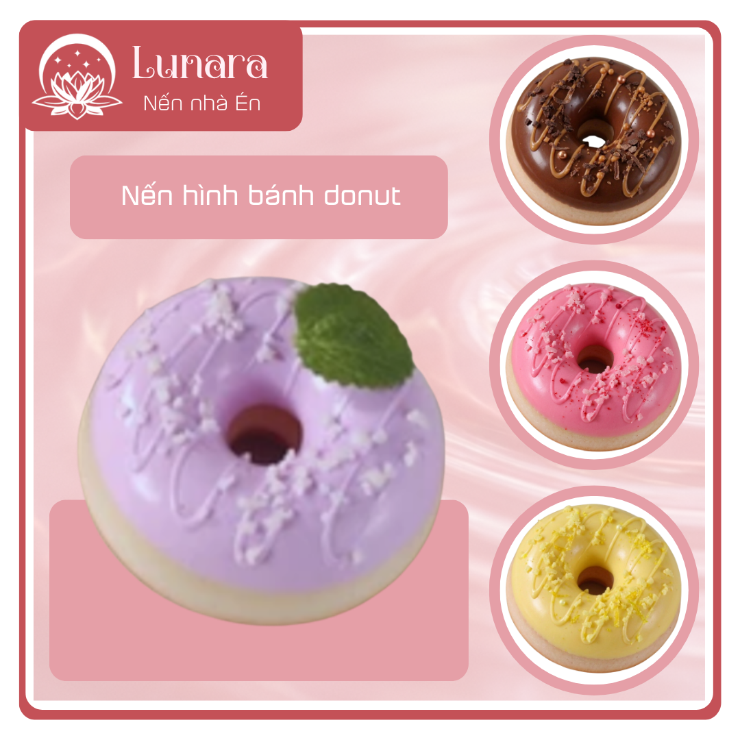 Nến thơm hình bánh donut Lunara hương thơm nhẹ 75g