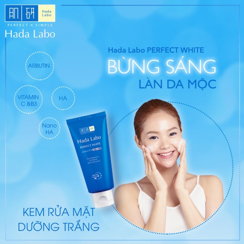 Kem Rửa Mặt Rohto Hada Labo Perfect White