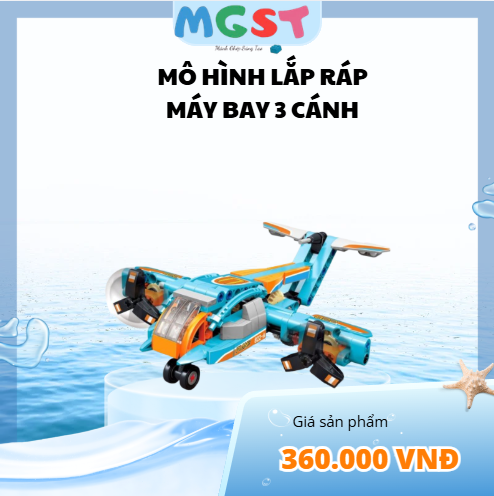 Mô hình LEGO lắp ráp máy bay 3 cánh