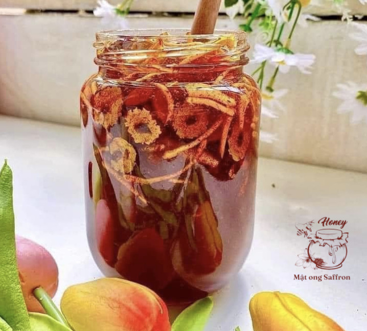 Saffron đông trùng hạ thảo mix táo đỏ