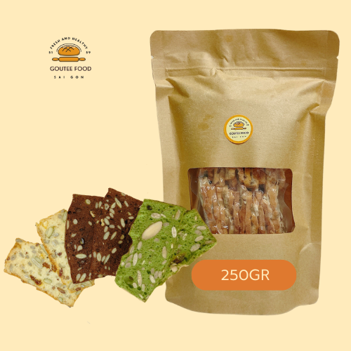 Bánh Biscotti Mix 3 Vị Goutee Food Bánh Ăn Kiêng Giảm Cân Túi 250G