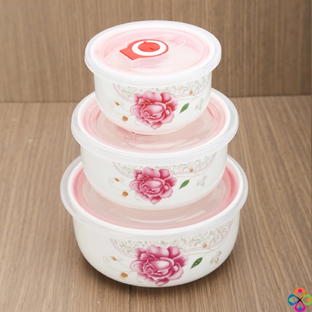 COMBO BỘ 3 TÔ SỨ CAO CẤP CÓ NẮP ĐẬY CHÂN KHÔNG 10 13 16CM