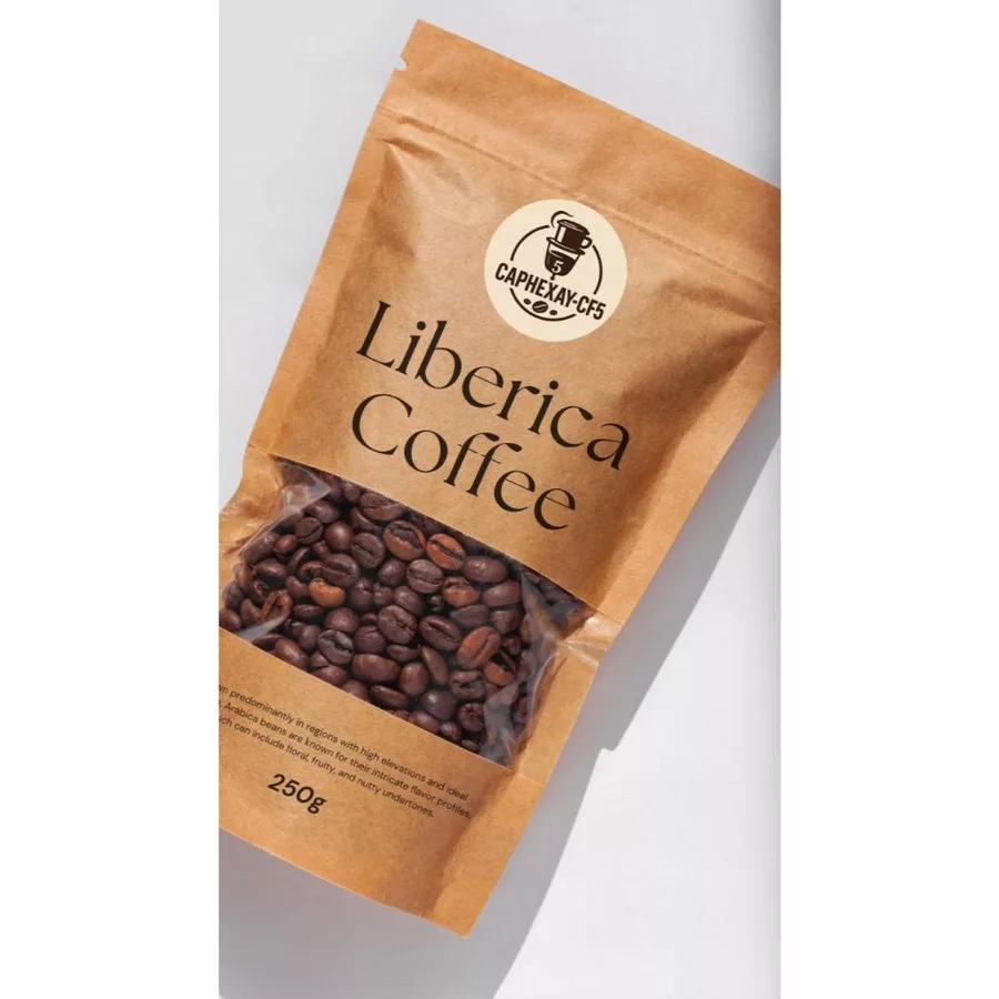Cà phê hạt Liberica nguyên chất rang xay mùi vị tự nhiên không phẩm chất bảo thơm ngon 500g