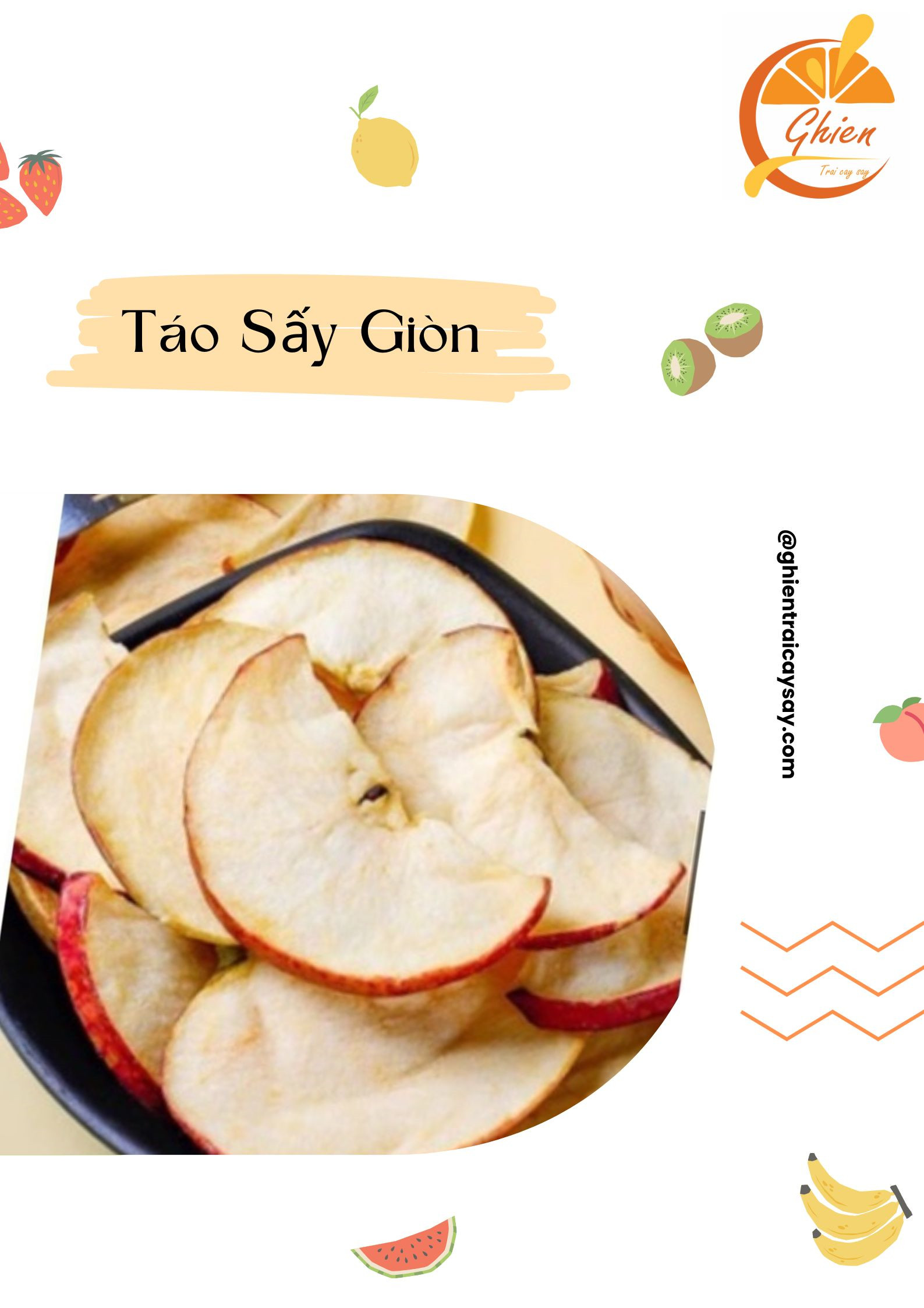 Táo sấy giòn, 200g, bịch