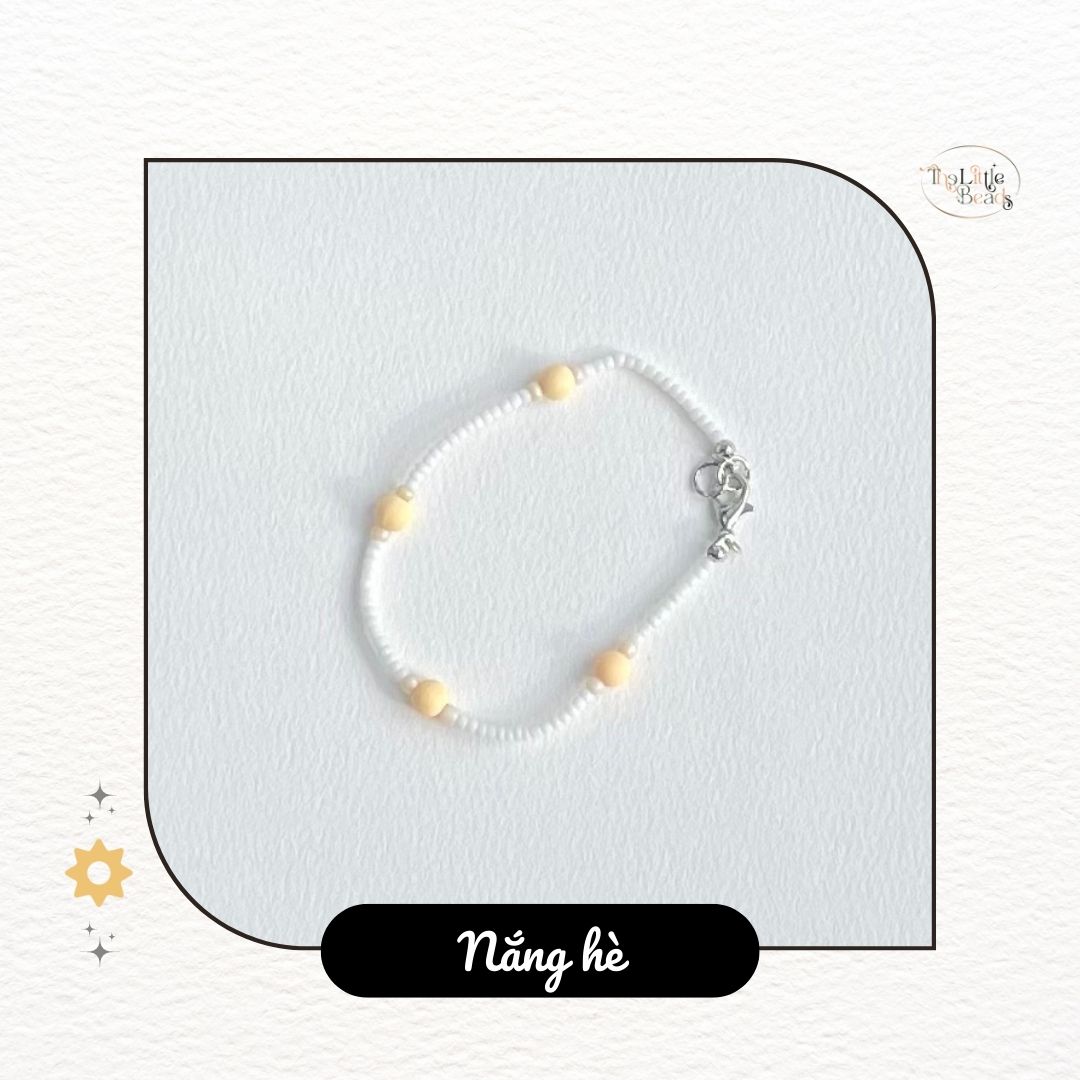 Vòng tay handmade The Little Beads "Nắng hè" màu trắng và vàng