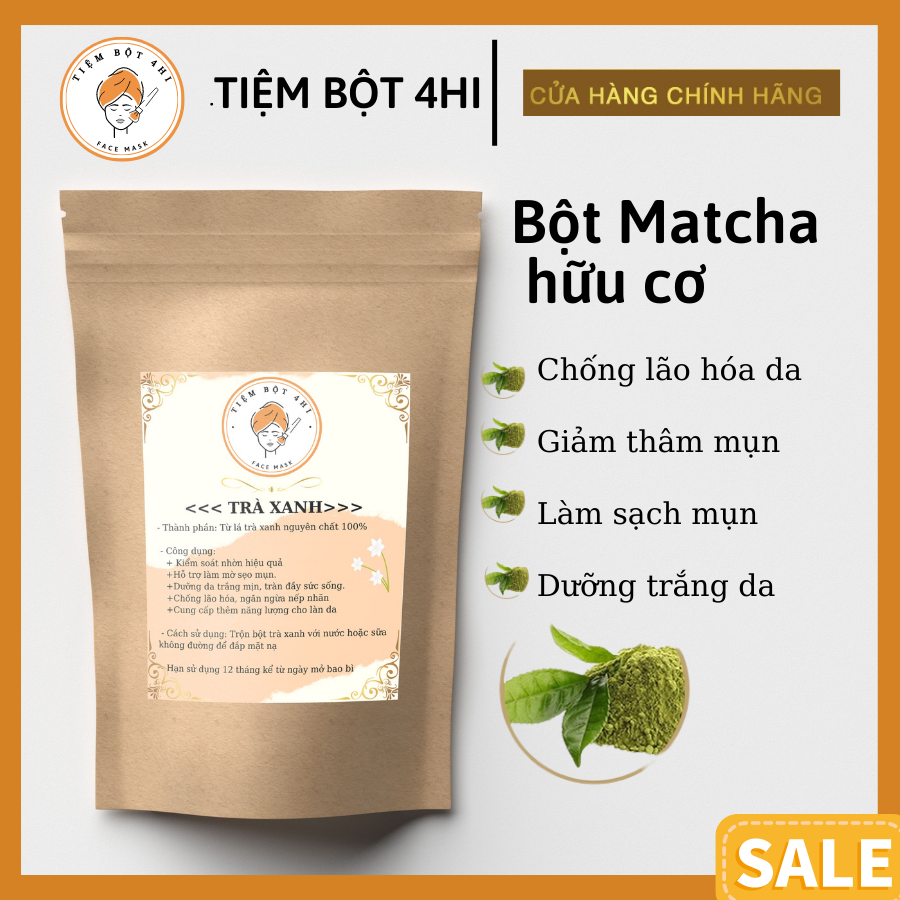 Bột Trà Xanh hữu cơ Tiệm Bột 4Hi