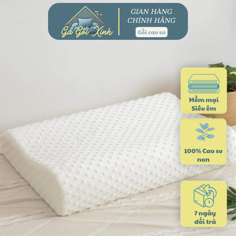 Gối Cao Su Công Thái Học Gagoixinh – Nâng Đỡ Đốt Sống Cổ, Chống Đau Mỏi Vai Gáy, Giấc Ngủ Sâu Như Spa
