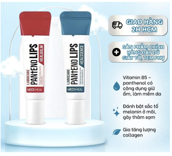 Son Dưỡng MEDIHEAL Labocare Pantenolips Healssence & HealBlam Ngừa Thâm Môi Ngày & Đêm 10ml