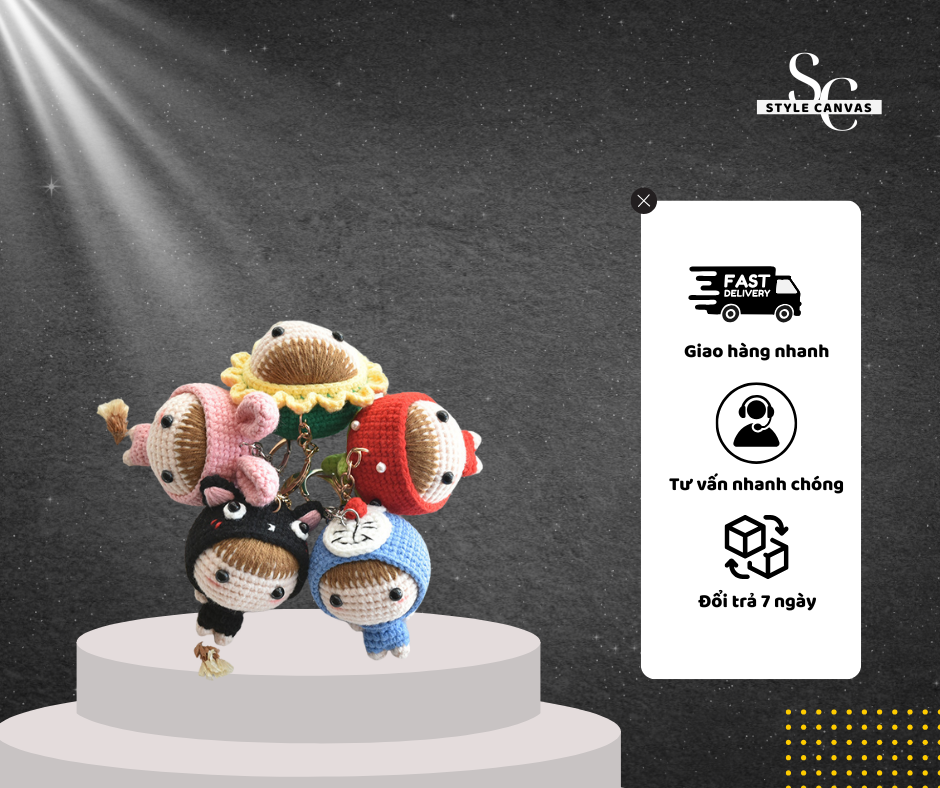 Combo Móc Khóa Đan Len – Xinh Xắn, Thủ Công, Tặng Nhau Cũng Vui