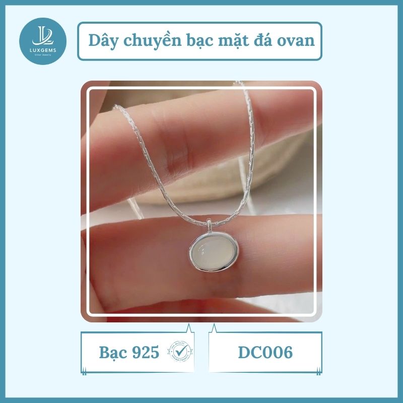 Dây chuyền bạc Luxgems đính đá đẹp mắt, tinh tế_DC006